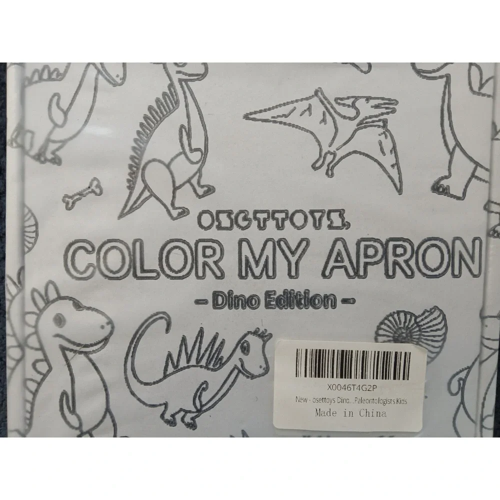 OSOTTOYS Color My Apron Dino Edition Kids DIY Coloring Kit with 12 Markers NEW - Picture 2 of 4
